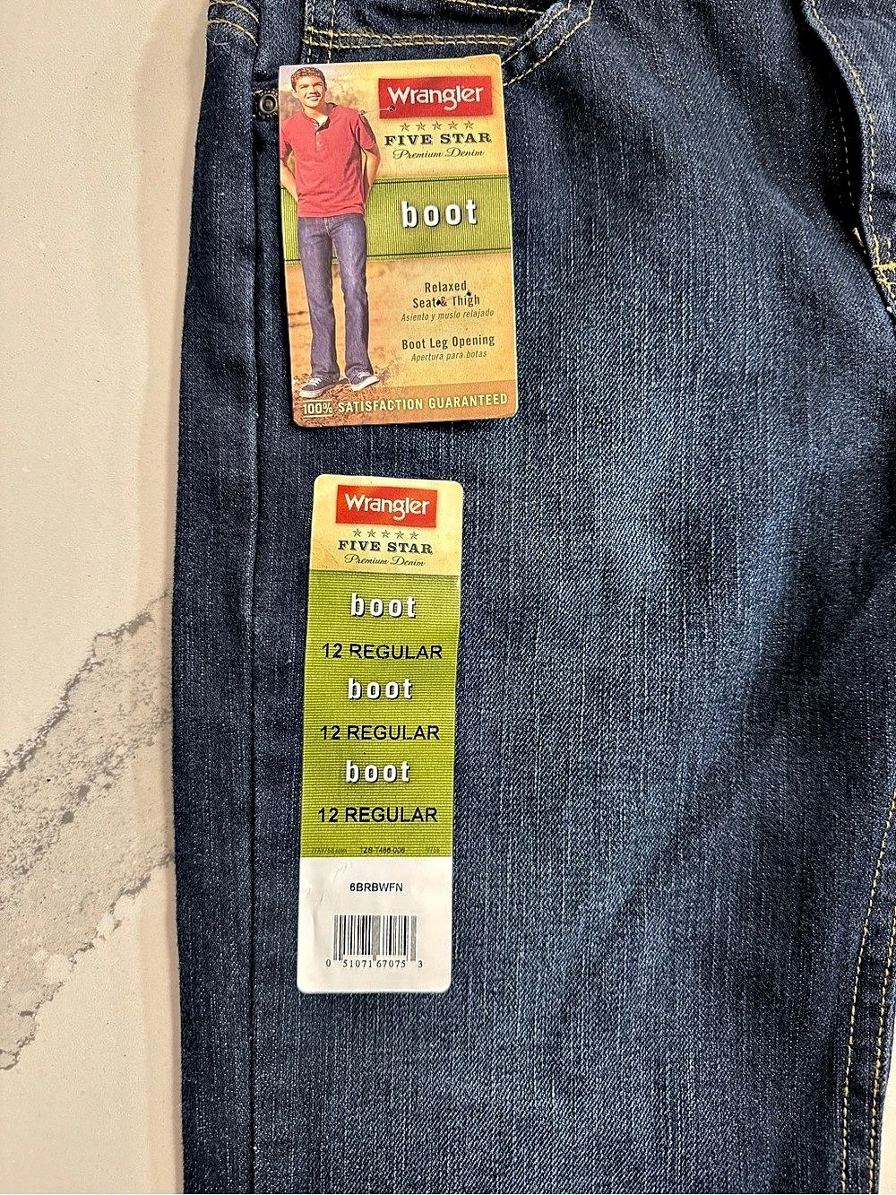 Wrangler Bootcut Blue Jeans 12 NWT - Picture 3 of 4